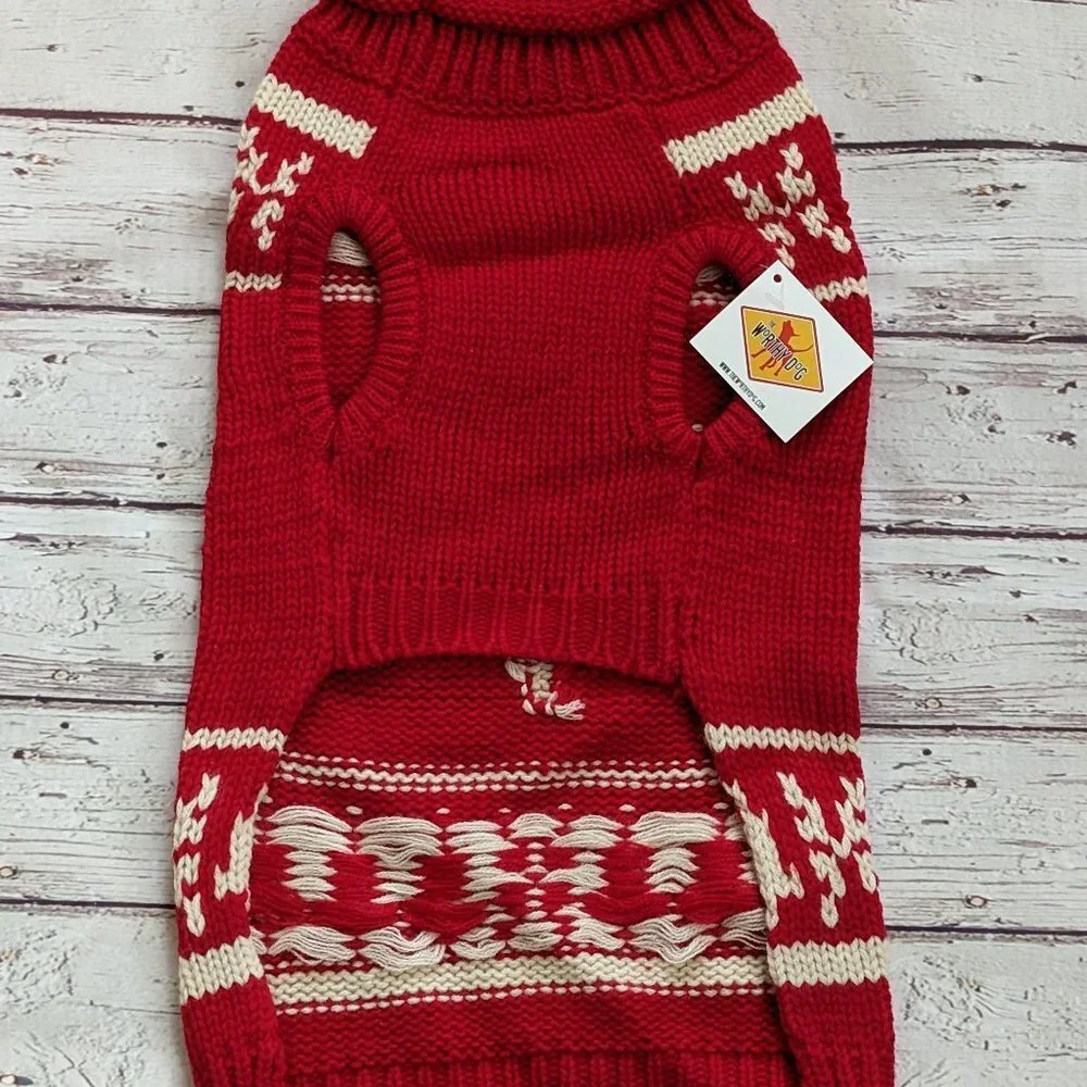 Christmas Snowflake Sweater For Dogs Size Large